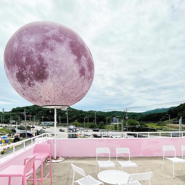 커다란 strawberry moon 한 스쿱! 양양 핑크문 카페💗