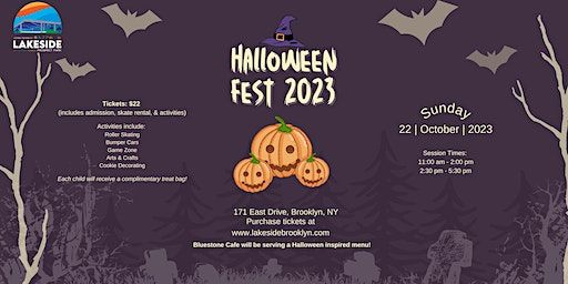 HALLOWEEN FEST 2023 ( ROLLER SKATING, GAMEZONE, ARTS/CRAFTS & MORE) | LeFrak Center at Lakeside Prospect Park Brooklyn