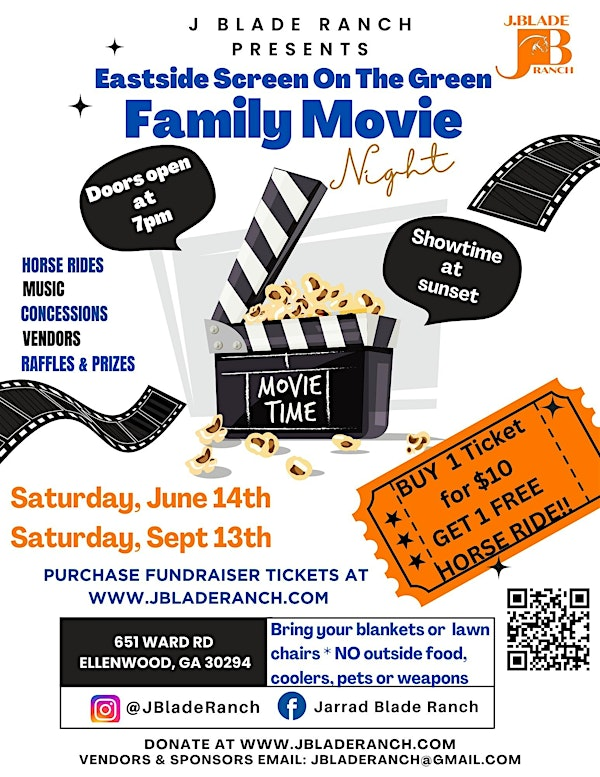 J. Blade Ranch Eastside Screen on the Green Movie Night VENDOR SIGN-UP | J. Blade Ranch