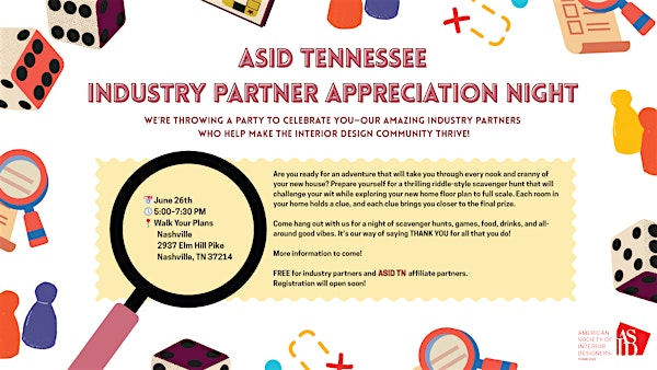 ASID Tennessee IP Appreciation Event! | Walk Your Plans Nashville