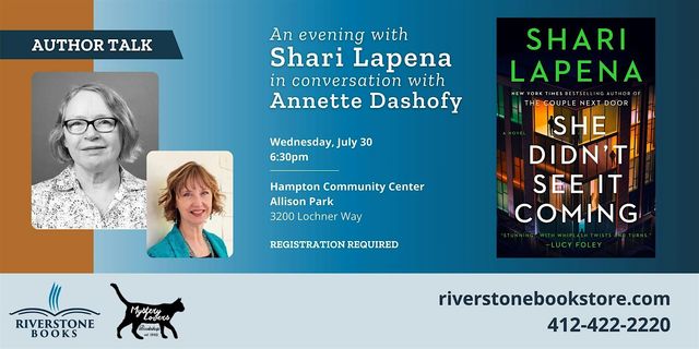 An Evening with Author Shari Lapena in Conversation with Annette Dashofy | Hampton Community Center