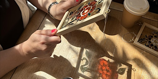 Floral glass painting | Shrewsbury Library