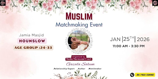 Muslims  Marriage/Matchmaking Event | Hounslow Jamia Masjid & Islamic Centre