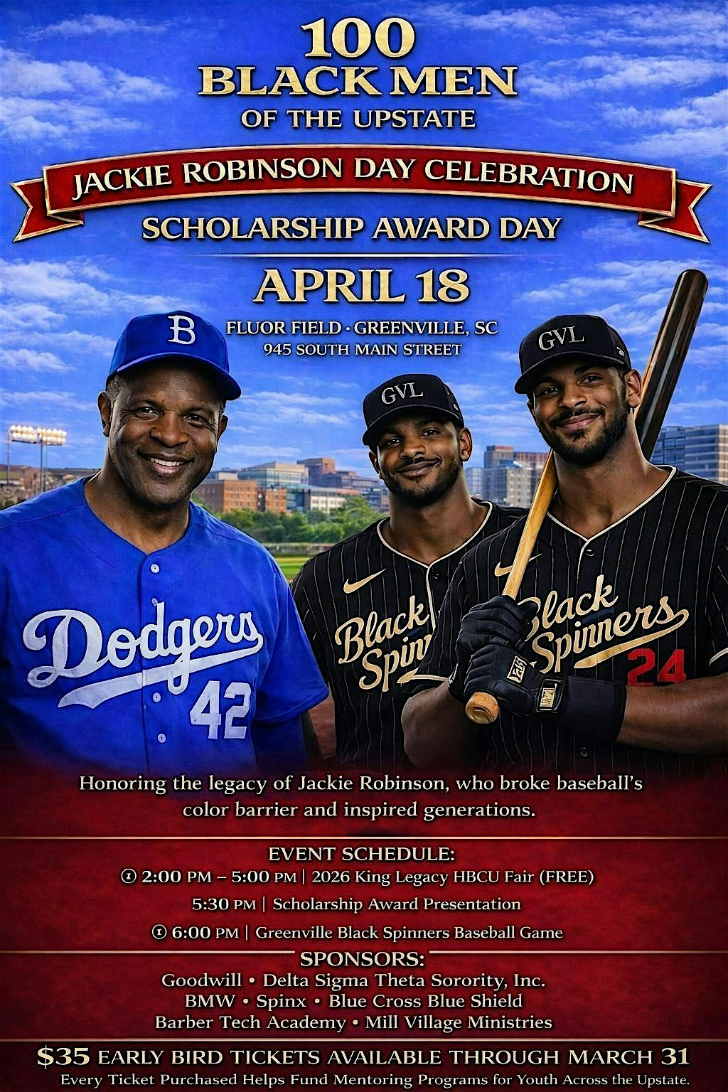 Jackie Robinson Day - Champions Club at Flour Field | Fluor Field - Champion's Club