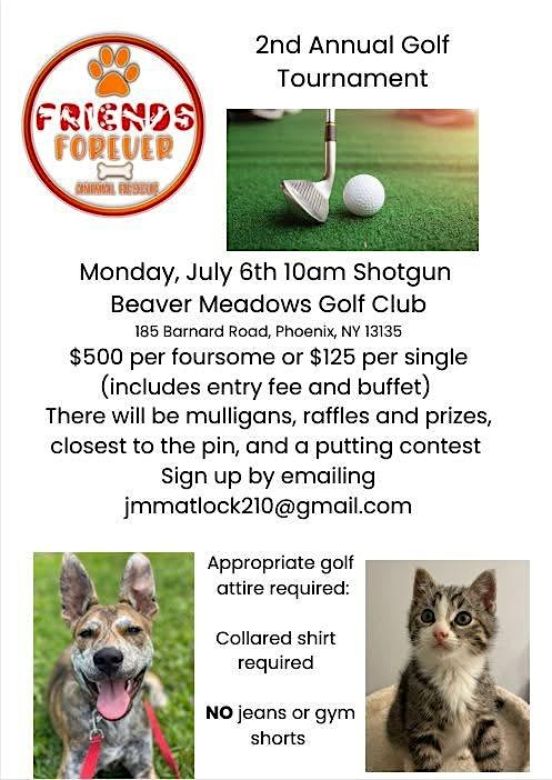 Friends Forever Animal Rescues 2nd annual Gold tournament | Beaver Meadows Golf Club