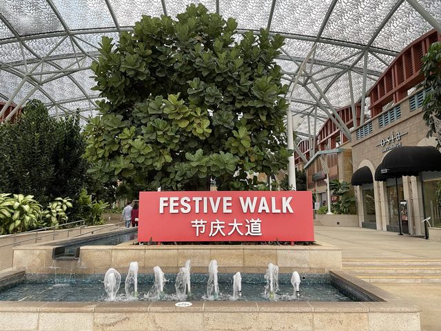 Festive walk by the beach at Sentosa Island