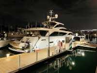 Romantic night stroll along Sentosa Cove