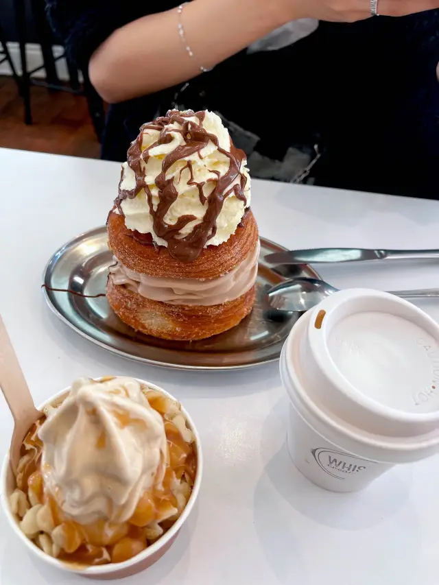 Enjoy a delicious croinut & ice cream for tea