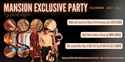 Mansion Exclusive Party • Live ´Music • Dance show • Dj | Club 23 Barcelona, Rambla de Catalunya, 23, Barcelona, Spain