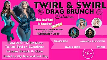 Twirl & Swirl Drag Brunch @ Salvatore's Riverwalk Lawrence Sun Feb 25th | Salvatore's Riverwalk Lawrence
