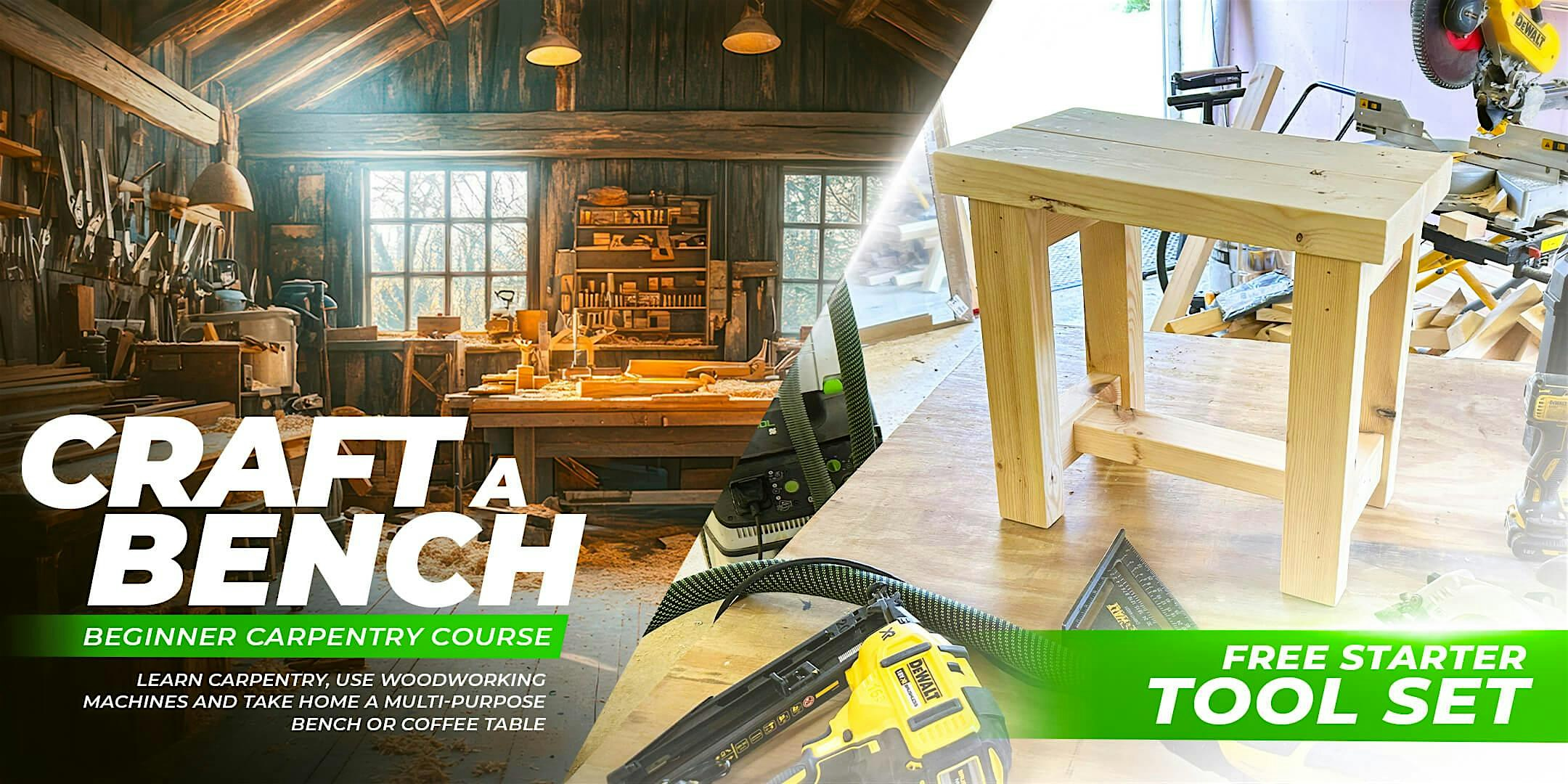 Build Your Own Rustic Bench or Side Coffee Table - Carpentry Course | CraftedWoodUK