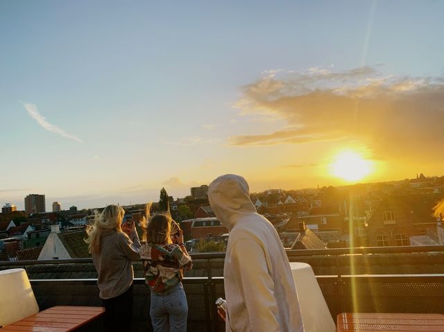 Amazing sunset at the University of Groningen