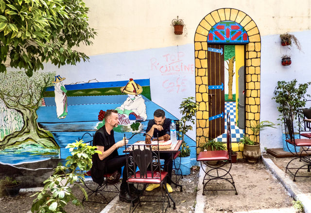 Colorful and lively town of Asilah, Tangier, Morocco.