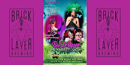 BRICKLAYER BREWING & FAME PRODUCTIONS BURLESQUE AND VARIETY SHOW | Bricklayer Brewing