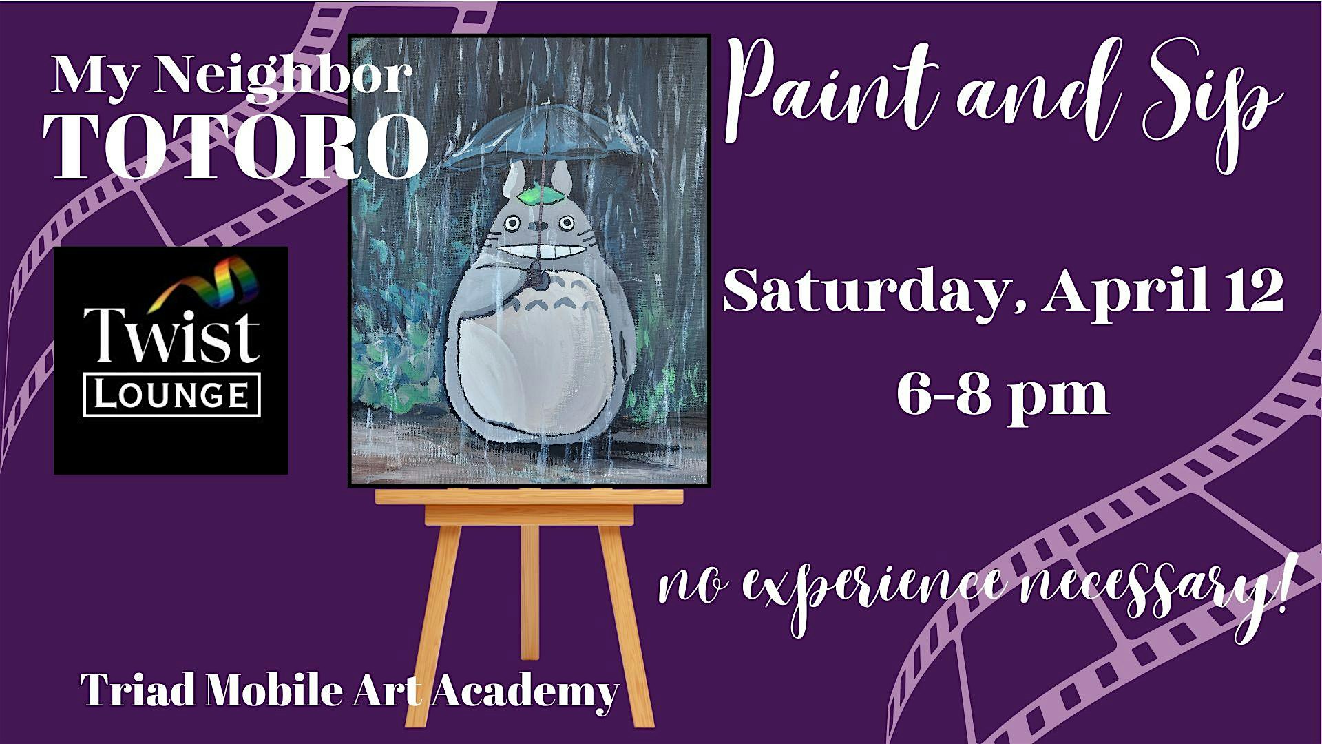 My Neighbor Totoro inspired Paint and Sip at Twist Lounge | Twist Lounge Greensboro