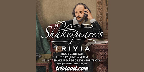 Game Night: Shakespeare Trivia | Book Club Bar