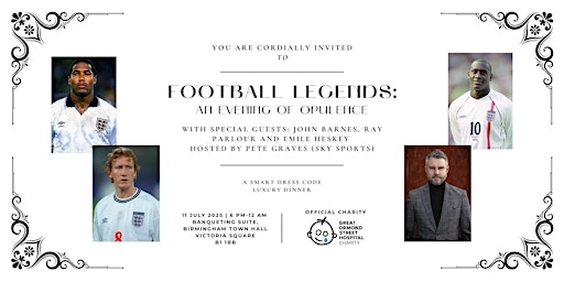 Football Legends: An Evening of Opulence | Birmingham Town Hall | Civic Banqueting Suite