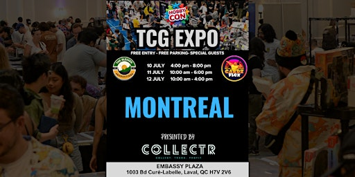HobbyCon TCG Expo Montreal – Pokémon, TCG & Collectibles | FREE ENTRY | Embassy Plaza