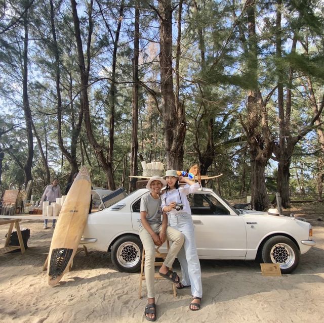 White Bus on the beach  