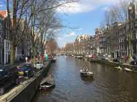 Walking during fall in Amsterdam 