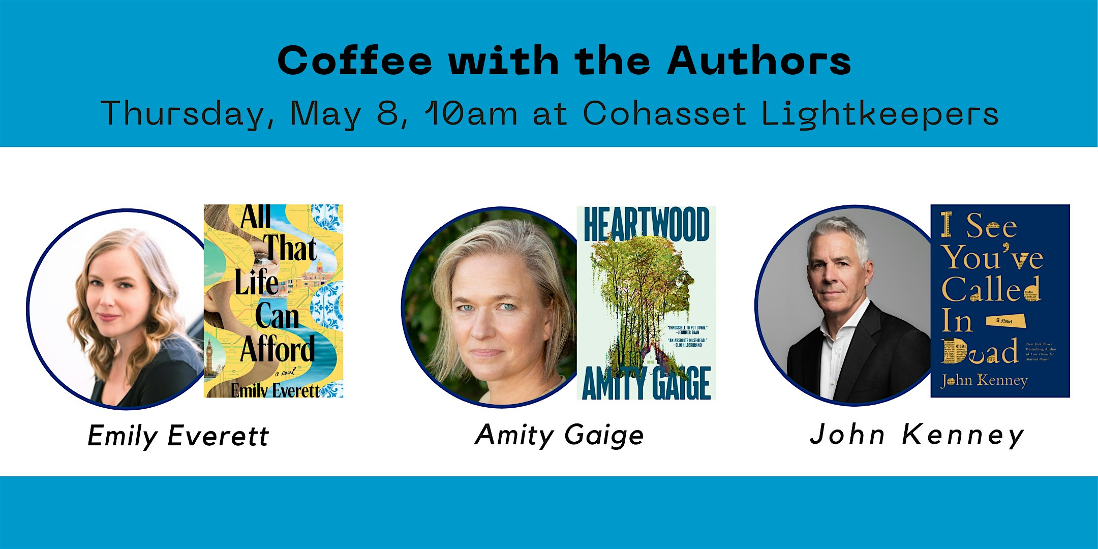 Coffee with the Authors! Emily Everett, Amiy Gaige, & John Kenney | Cohasset Lightkeepers