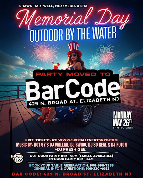 Memorial Day Party---> MOVED TO BAR CODE | BarCode Entertainment Complex