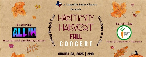 A Cappella Texas Presents: Harmony Harvest Fall Concert | Memorial United Methodist Church