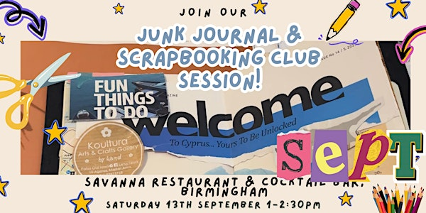 September Junk Journal & Scrapbooking Club Session | Savanna Restaurant & Cocktail Bar