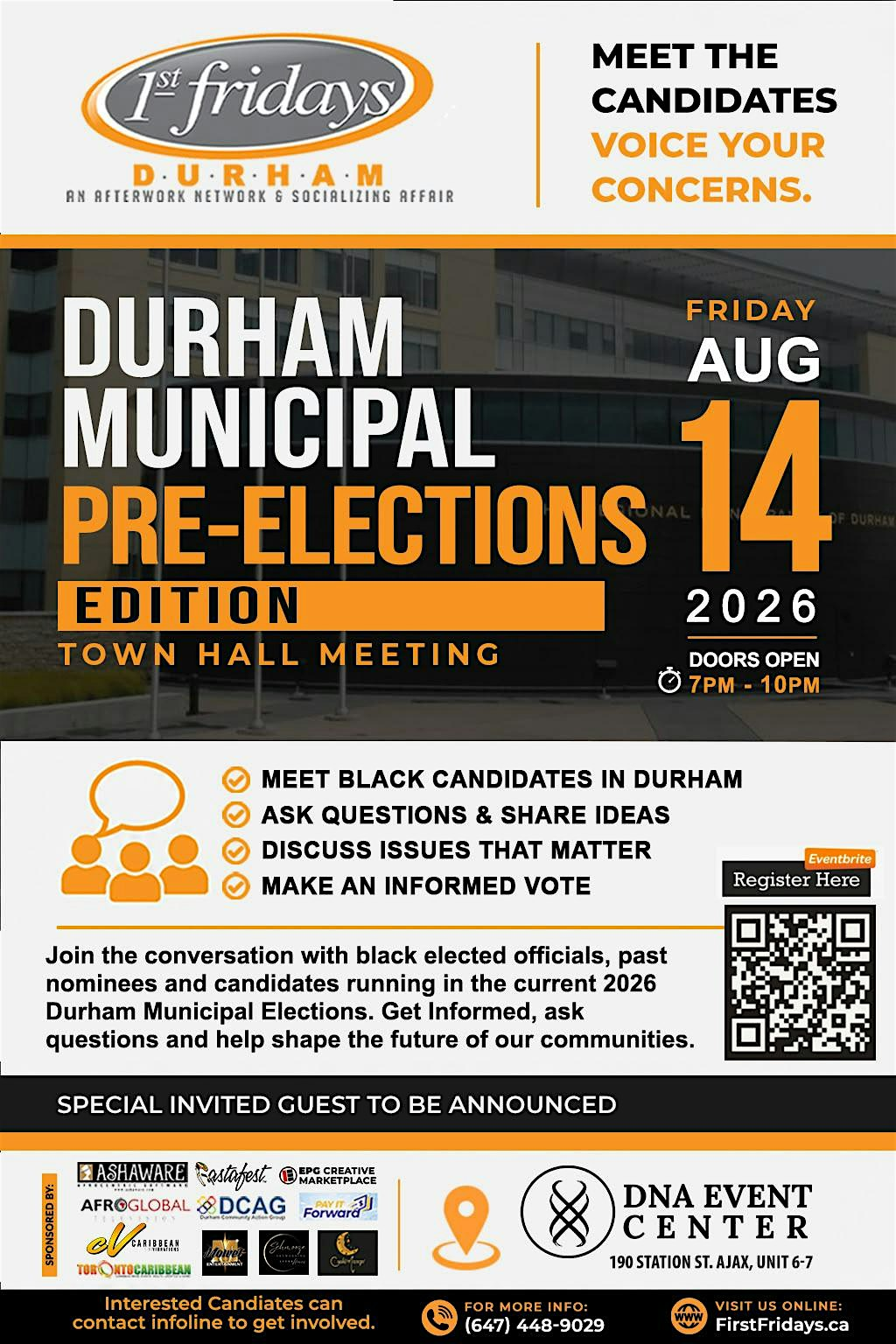 ::First Fridays Durham  - Durham Municipal Elections Edition:: | DNA Event Center