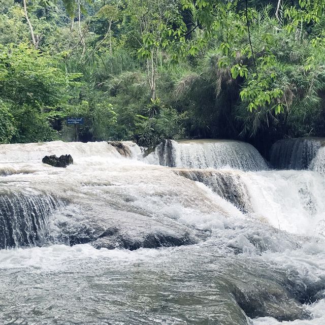 Beautiful Kuang Si waterfalls in Laos