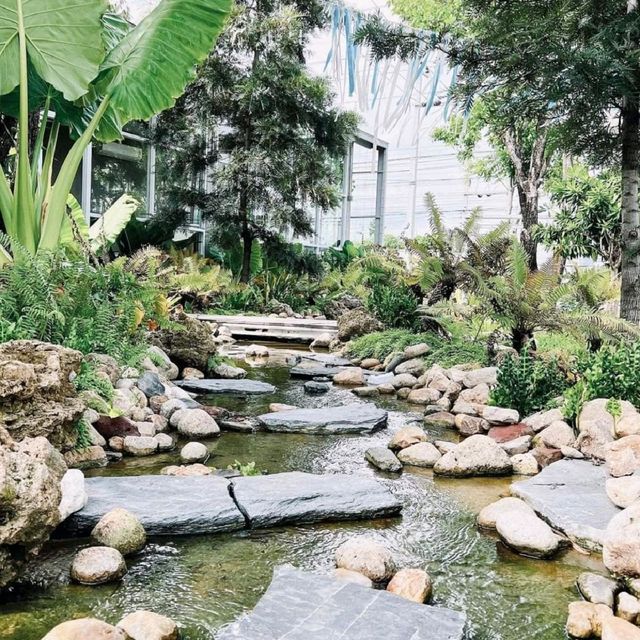 ☕คาเฟ่ที่ไม่ลับ มีมุมน้ำตกที่ให้เด็กลงเดินได้🏝