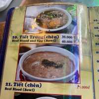 Beef Pho, Beef Blood Soup, exotic items here 