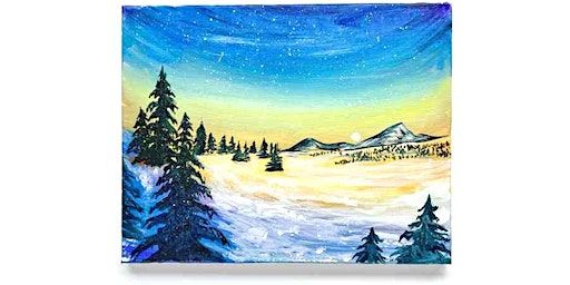 In-Studio Paint Night – Blue Hour Winter Sunset Sky Acrylic Painting | Fresh Paint Studio + Cafe Toronto