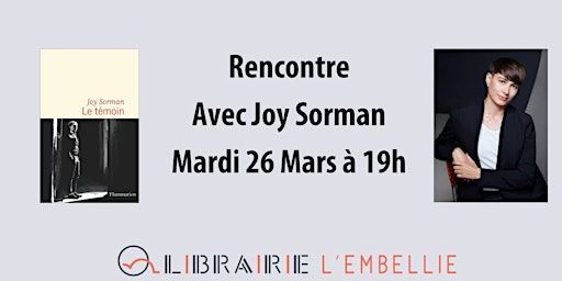 Rencontre littéraire avec Joy Sorman | 32 Rue de la Croix Nivert