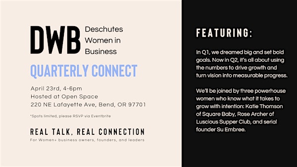 DWB April Quarterly Connect: Power in the Numbers | Open Space Event Studios