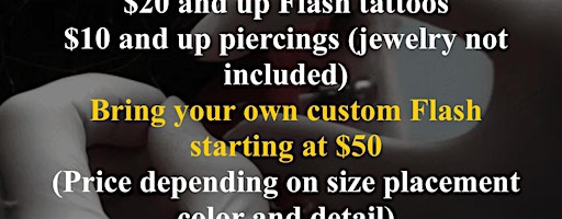 FLASH $20 AND UP TATTOOS AND $10 AND UP PIERCINGS AUGUST 12TH | Redink Tattoo Studio