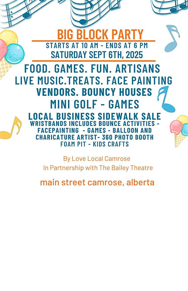 Big Block Party Sept 6th, 2025 | Camrose