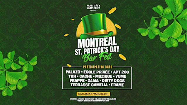 Montreal St. Patrick's Day Bar Fest | St Patrick’s Day Bar Fest de Montréal | Montreal