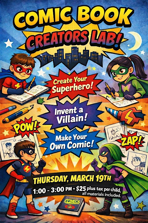 March Break Comic Book Creators Lab | The Personal Empowerment Studio, Main Street South, Mount Forest, ON, Canada