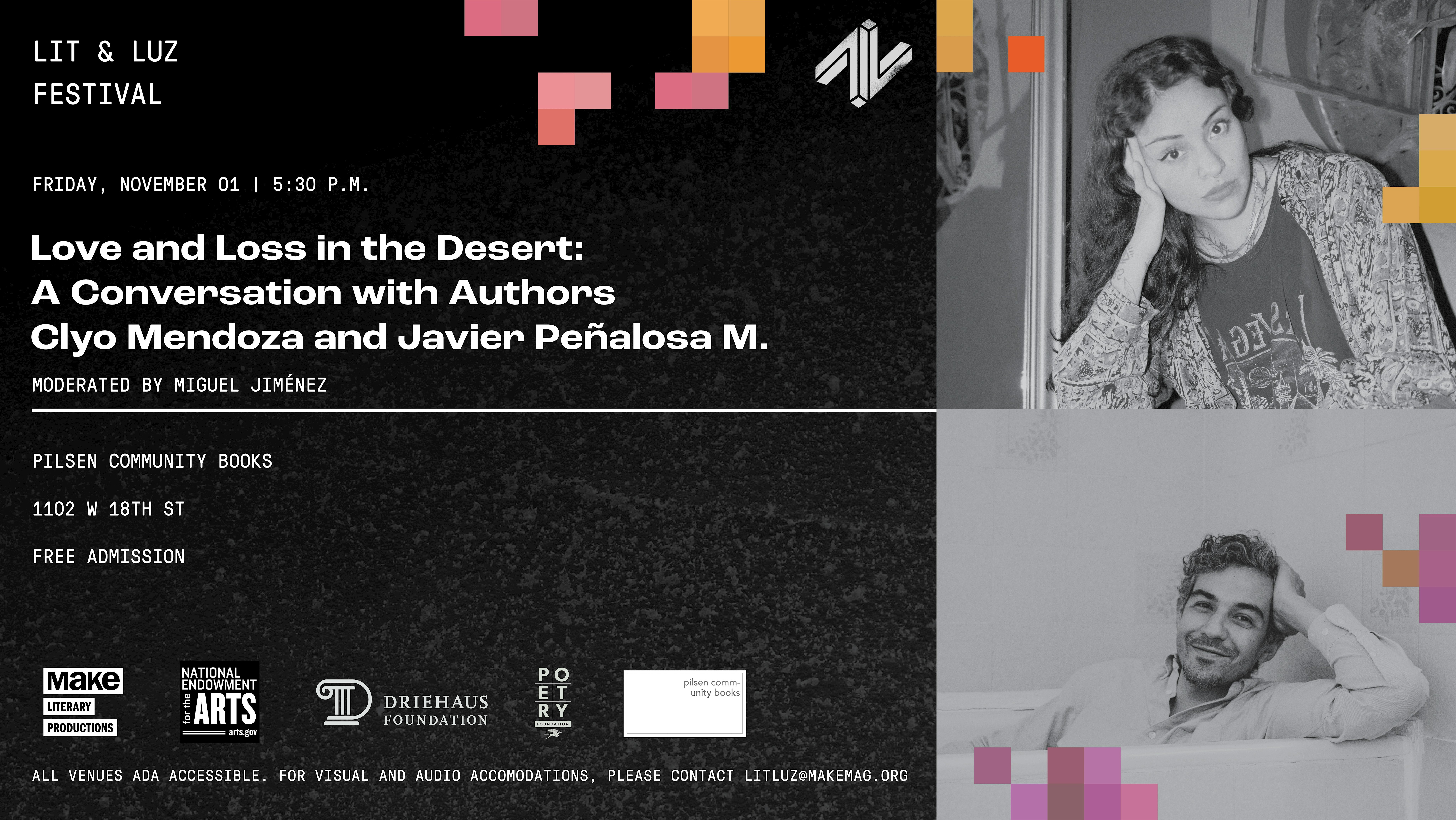 Lit & Luz: Love and Loss in the Desert with Authors Mendoza and Peñalosa | Pilsen Community Books