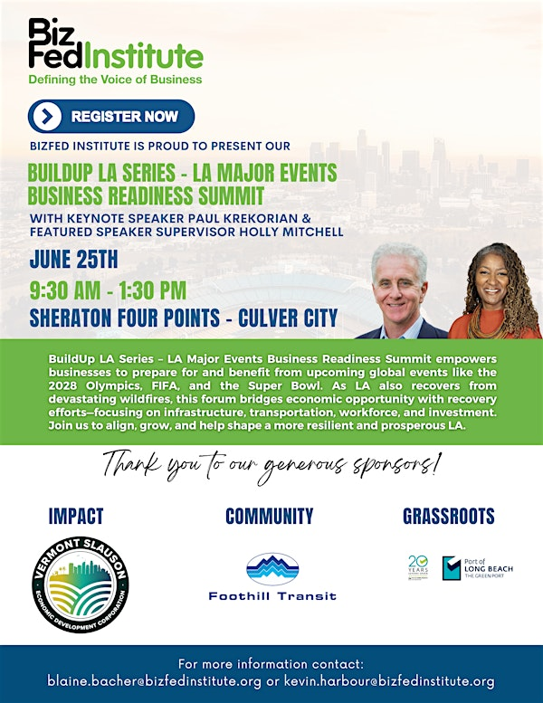 BuildUp LA Series - LA Major Events Business Readiness Summit | Four Points by Sheraton Los Angeles Westside