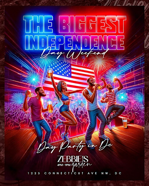 The Biggest Independence Day WKND Rooftop Day Party in DC | Zebbies Garden Rooftop