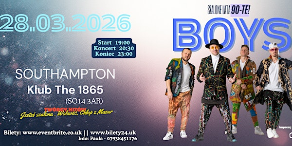 Koncert BOYS w Southampton | The 1865