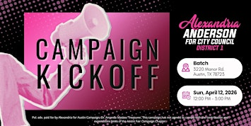 Meet Alexandria Anderson: District 1 Campaign Kickoff at Batch | Batch Craft Beer & Kolaches