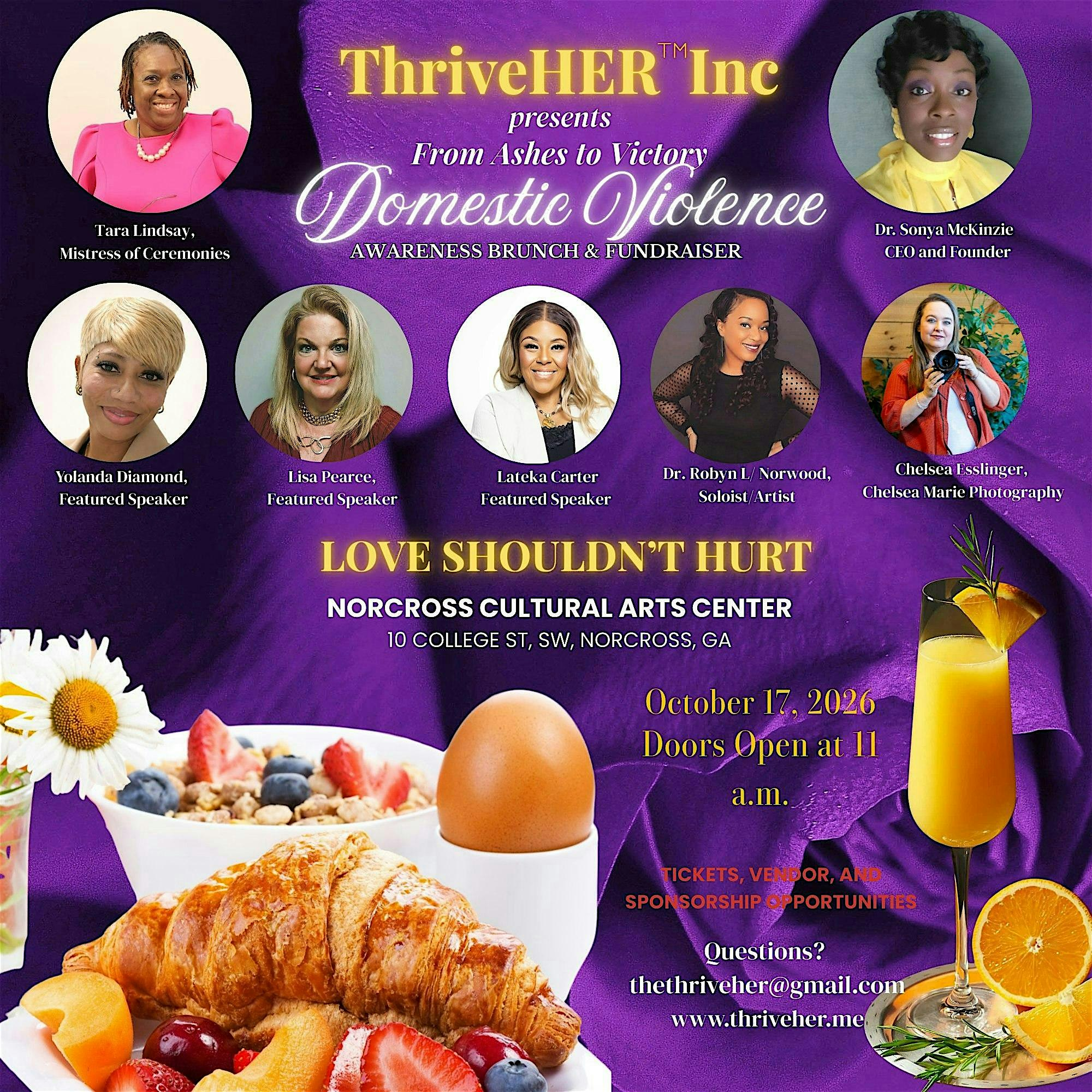 2026 ThriveHER Brunch & Fundraiser - Domestic Violence Awareness Event | Norcross Cultural Arts & Community Center