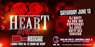 HEART BREAK - R&B Vs Reggae | Bliss Bar & Nightclub