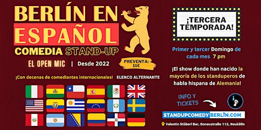 Berlín en Español Comedia Stand-up OPEN MIC #43 - 10 comediantes en escena | Valentin Stüberl