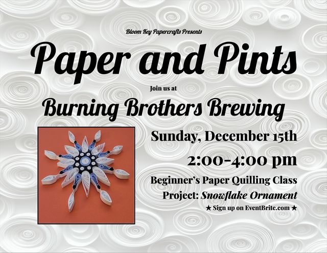 "Paper and Pints" at Burning Brothers Brewing | Burning Brothers Brewing