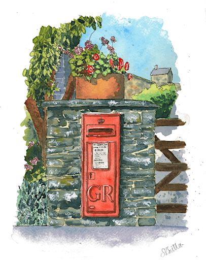 Castle Donington Ink & Watercolour Sketchalong - January | The Rainbow Room