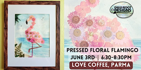 Framed Pressed Flower Flamingo | Love Coffee, Parma | Love Coffee